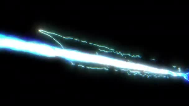 Rayo Energía Láser Azul Con Arcos Eléctricos Alrededor Fps Pro — Vídeos de Stock