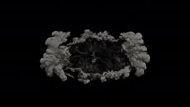 Basit iki taraflı duman patlaması şok dalgası - VFX elementi, 60 fps, 4K Pro Res ve alfa kartı