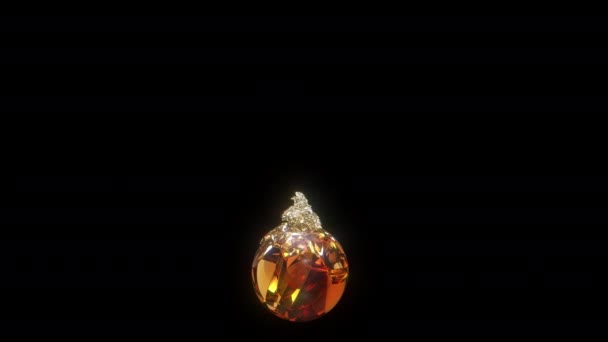 Orange Glass Orb Shatters Pieces Float Upwards Vfx Element Fps — Stock Video