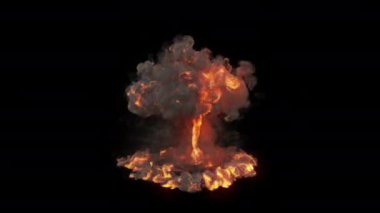 Hızlı mantar bombası patlaması - 60 fps, maskeli 4K Pro Res