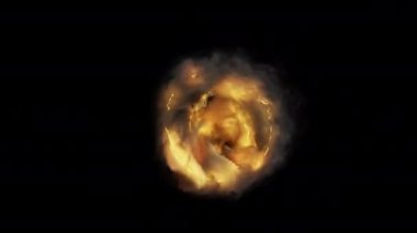 Turuncu alevli sarmal girdap kapısı VFX elementi - 60fps, 4K Pro Res ve maske geçiş kartı