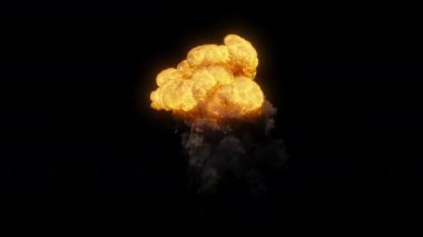 Alev topu hızlı patlaması - ön görüş - 60 fps, maske geçiş kartı ile 4K Pro Res