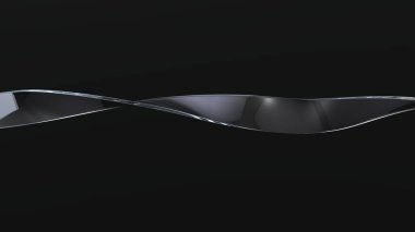 Siyah zemin üzerinde ince, saf cam bükme kurdelesi