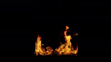 Dar şöminede yangın - VFX elementi - 60 fps, maskeli 4K Pro Res