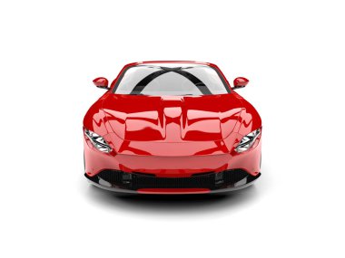 Sıcak kırmızı modern hızlı spor araba - ön manzara