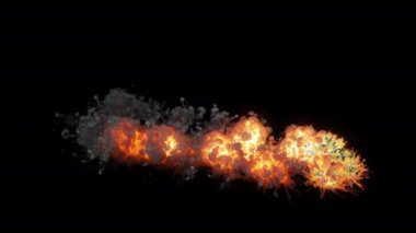 Planlı patlamalar VFX elementi - 60 fps, maskeli 4K Pro Res