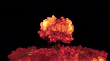 Nükleer patlama, nükleer patlama - büyük mantar bulutu patlaması - VFX elementi - 60 fps, maskeli 4K Pro Res