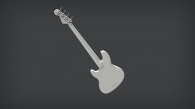 Bass Gitar - Bas gitarın 3D modeli 360 derece turntable animasyonu - Maskeli 4K Pro Res, 60 fps