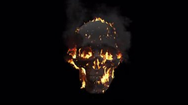 Yanan kafatası VFX ögesi - Maskeli 4K Pro Res, 60 fps