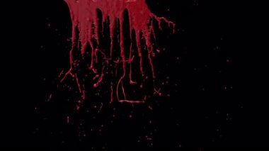 Duvardan kan damlıyor ve iz bırakıyor, kan VFX elementi - 60 fps, maskeli 4K Pro Res