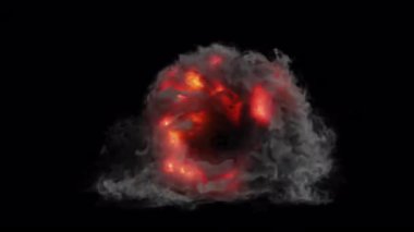 Şeytani portal - Kırmızı yıldırım ve kalın duman portalı VFX element