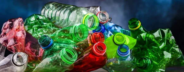 Botellas Bebida Vacías Residuos Plásticos Reciclables —  Fotos de Stock