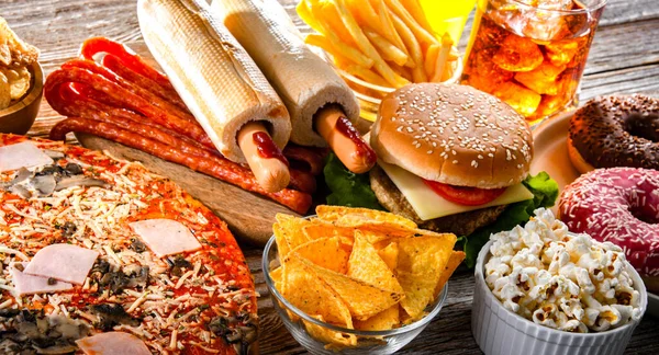 Foods Enhancing Risk Cancer Junk Food — Foto Stock