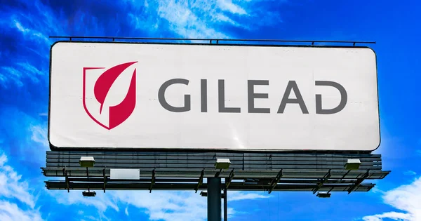 Poznan Pol Oct 2022 Annons Affisch Med Logotyp För Gilead — Stockfoto