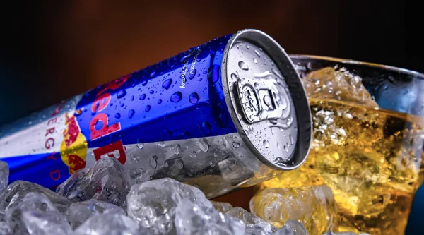 Poznan Pol Nov 2022 Can Red Bull Uma Bebida Energética — Fotografia de Stock