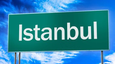 Road sign informing of the entrance to the city of Istanbul.