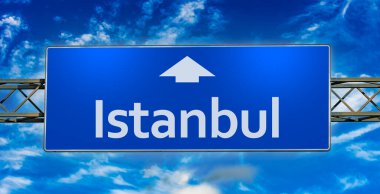 Road sign indicating direction to the city of Istanbul.