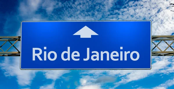 Road Sign Indicating Direction City Rio Janeiro —  Fotos de Stock