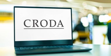 POZNAN, POL - DEC 28, 2022: Laptop computer displaying logo of Croda International, a speciality chemicals company based at Snaith, England