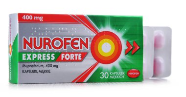POZNAN, POL - DEC 14, 2022: Package of Nurofen, a brand name range of pain-relief medication containing ibuprofen made by the British multinational Reckitt