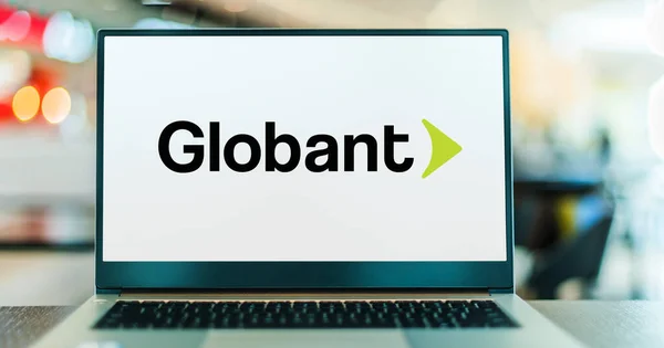 Poznan Pol Mei 2022 Laptopcomputer Met Logo Van Globant Een — Stockfoto