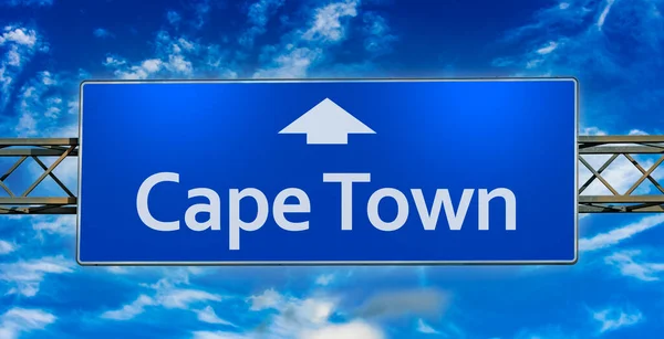 Road Sign Indicating Direction City Cape Town — 图库照片