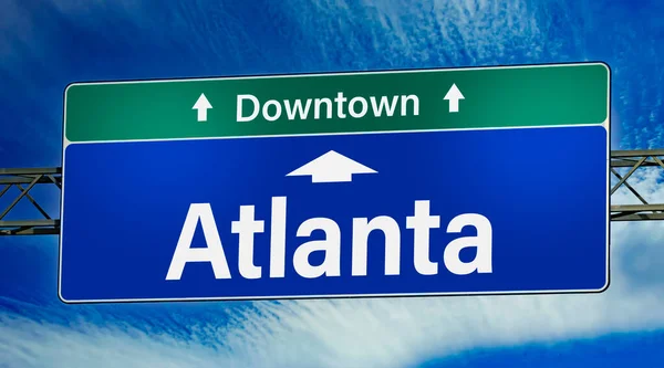 Road Sign Indicating Direction City Atlanta — Stock Photo, Image