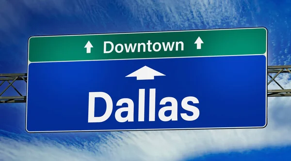 Road Sign Indicating Direction City Dallas — Stock Photo, Image