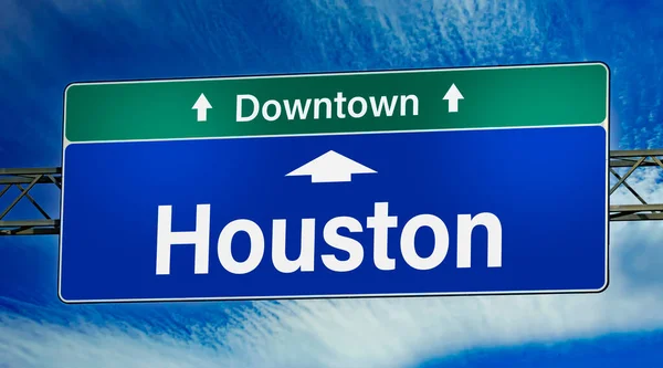 Road Sign Indicating Direction City Houston — Stock Photo, Image