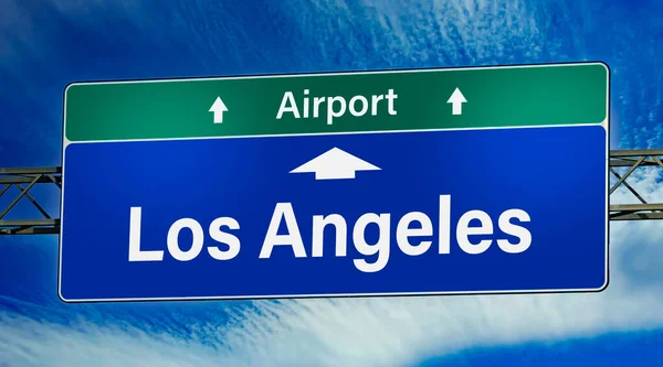 Road Sign Indicating Direction City Los Angeles — Stock Photo, Image