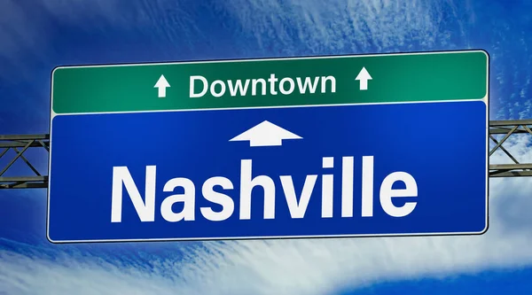 Road Sign Indicating Direction City Nashville — Stock Photo, Image