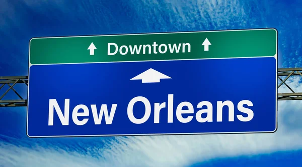 Road Sign Indicating Direction City New Orleans — Stock Photo, Image