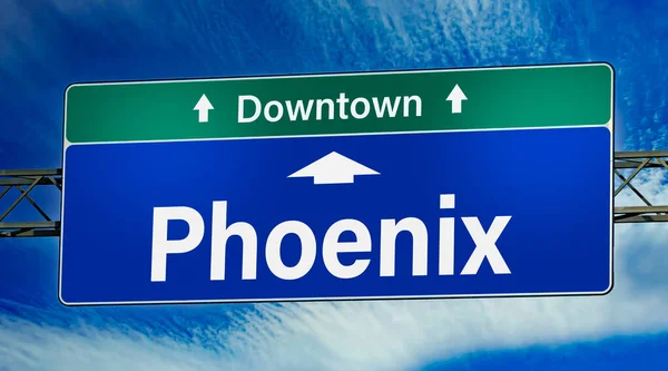 Road Sign Indicating Direction City Phoenix — Stock Photo, Image