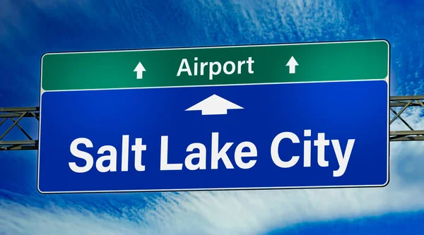 Road Sign Indicating Direction City Salt Lake City — Stock Photo, Image