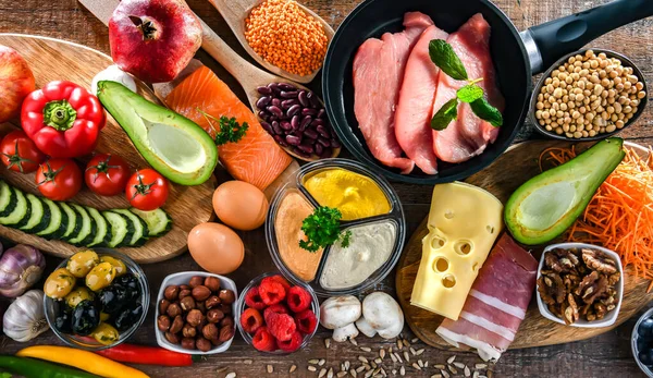 Ingredients Healthy Diet Maintains Improves Overall Health Status — Stockfoto