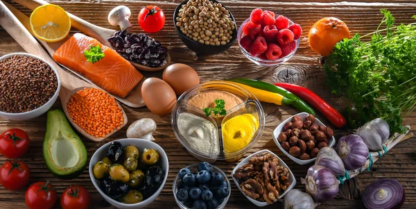 Ingredients Healthy Diet Maintains Improves Overall Health Status — Photo