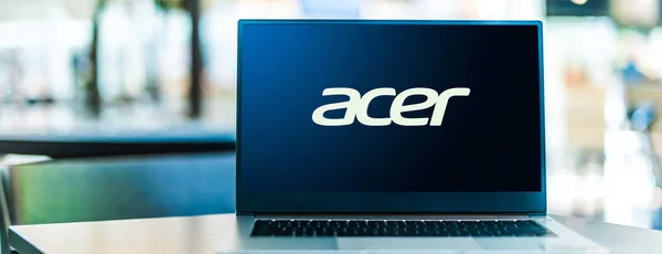 Poznan Pol Sep 2020 Комп Ютер Laptop Демонструє Логотип Acer — стокове фото