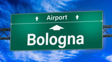 Bologna şehrine giden yolu gösteren tabela..