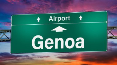 Ceneviz şehrine giden yolu gösteren tabela..