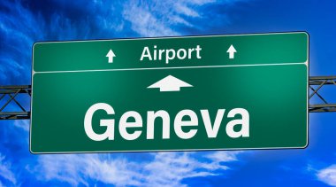 Cenevre şehrine giden yolu gösteren tabela..