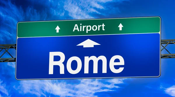 Road Sign Indicating Direction City Rome — Stock fotografie