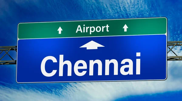Road Sign Indicating Direction City Chennai — Stock fotografie