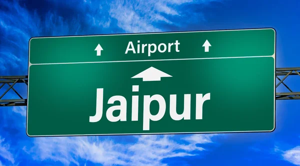 Silniční Značka Ukazující Směr Město Jaipu — Stock fotografie