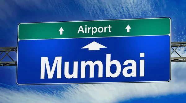 Road Sign Indicating Direction City Mumbai — Stock fotografie