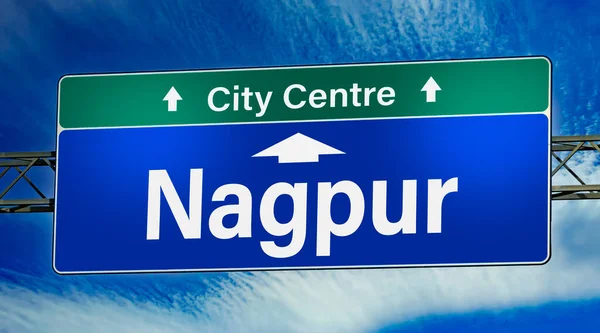 Road Sign Indicating Direction City Nagpur — Stock Photo, Image