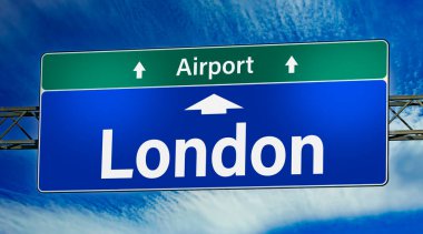 Road sign indicating direction to the city of London.