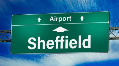 Sheffield şehrine giden yolu gösteren tabela..