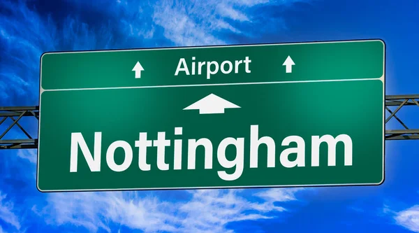 Road Sign Indicating Direction City Nottingham — Stock Photo, Image