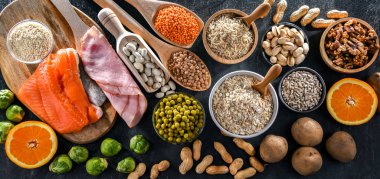 Tiamin veya B1 vitamini açısından zengin gıda ürünleri bileşimi