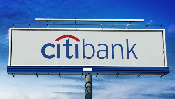Poznan Pol Mar 2023 Reclame Billboard Met Logo Van Citibank — Stockfoto